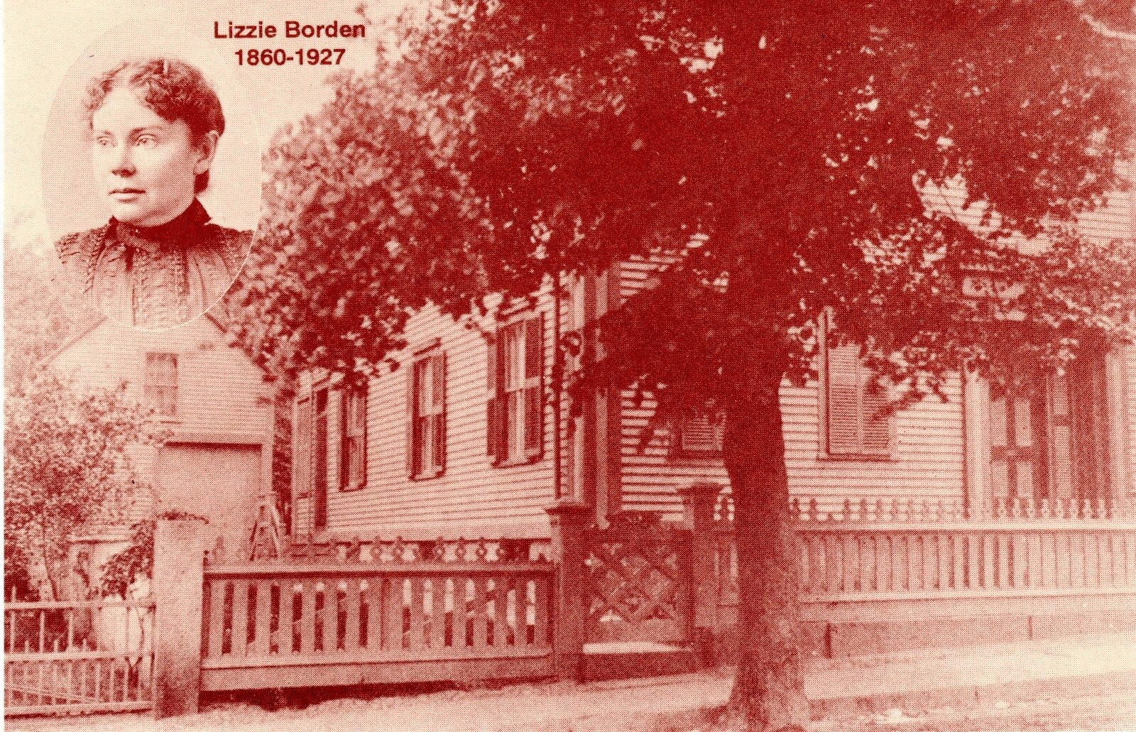 LIZZIE BORDEN POSTCARD-Aug.4th, 1892 -130th Annivesary this year.  Best Seller