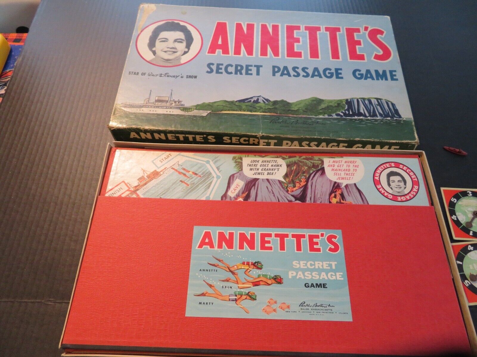 Vintage ANNETTE\'S SECRET PASSAGE Disney Board Game 1958 Parker Brothers