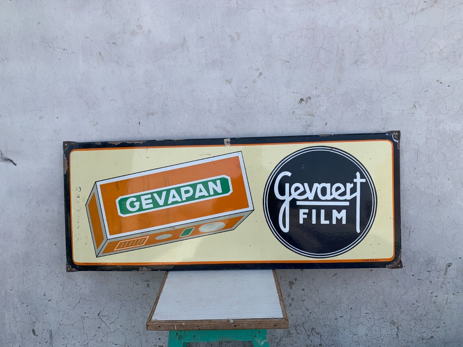 Collectible Gevapan Gevaert Film Advertisement Porcelain Enamel Tin Sign Board