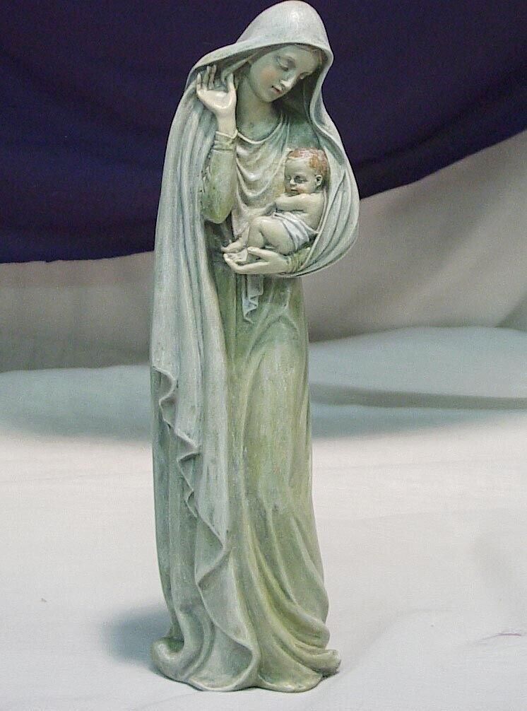 Virgin Mary & Baby Jesus Solid Resin for Indoor Decor Blessed Mary
