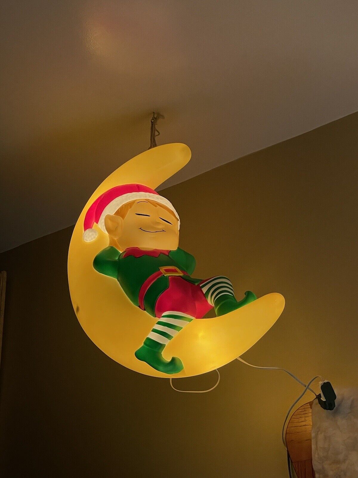 Elf On The Moon Blow Mold Holiday Decor BudJRZ Exclusively