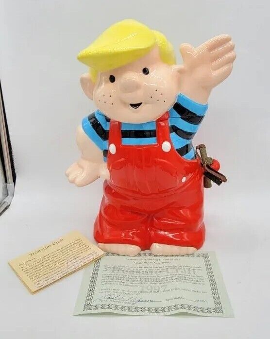 Vintage Dennis the Menace Cookie Jar Limited Edition by Treasure Craft 1997