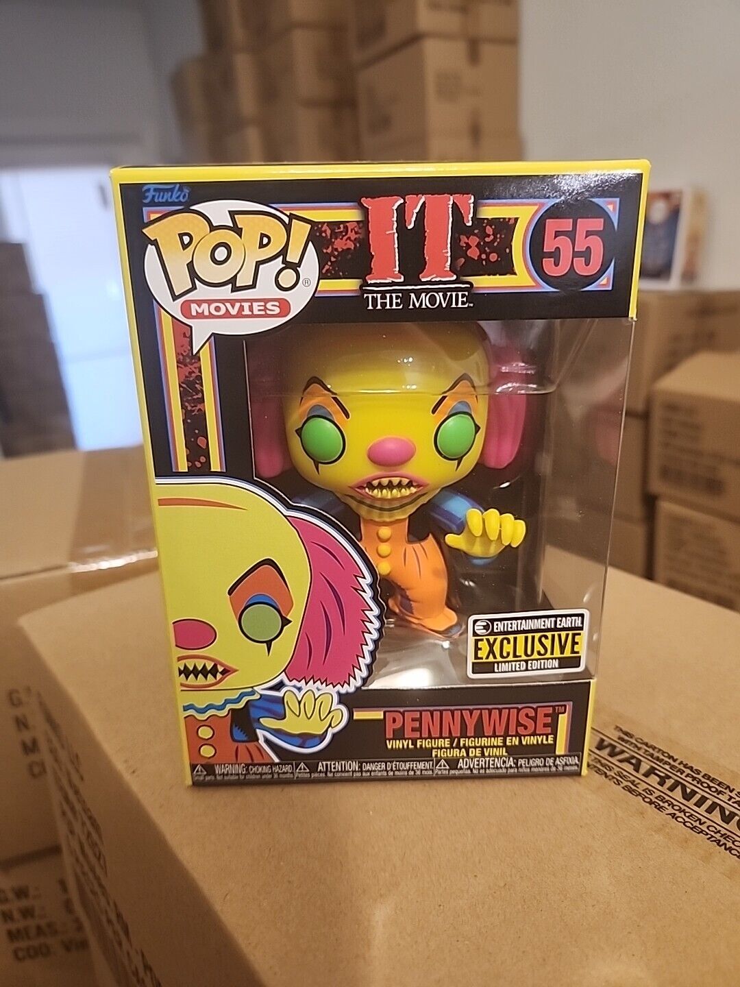 Funko POP Movies IT The Movie Pennywise #55 [Blacklight] EE Exclusive Mint