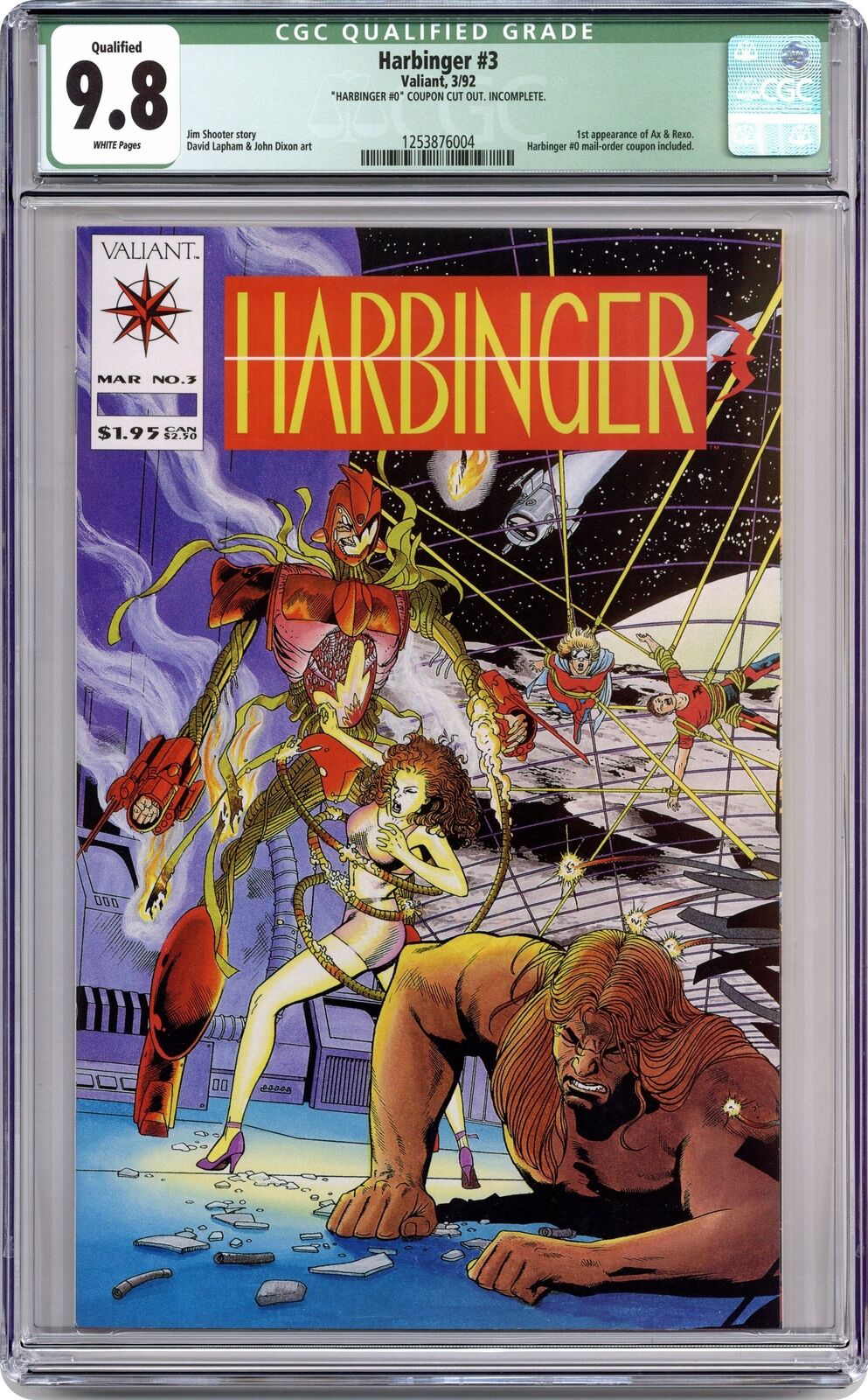 Harbinger #3D Lapham Variant CGC 9.8 QUALIFIED 1992 1253876004