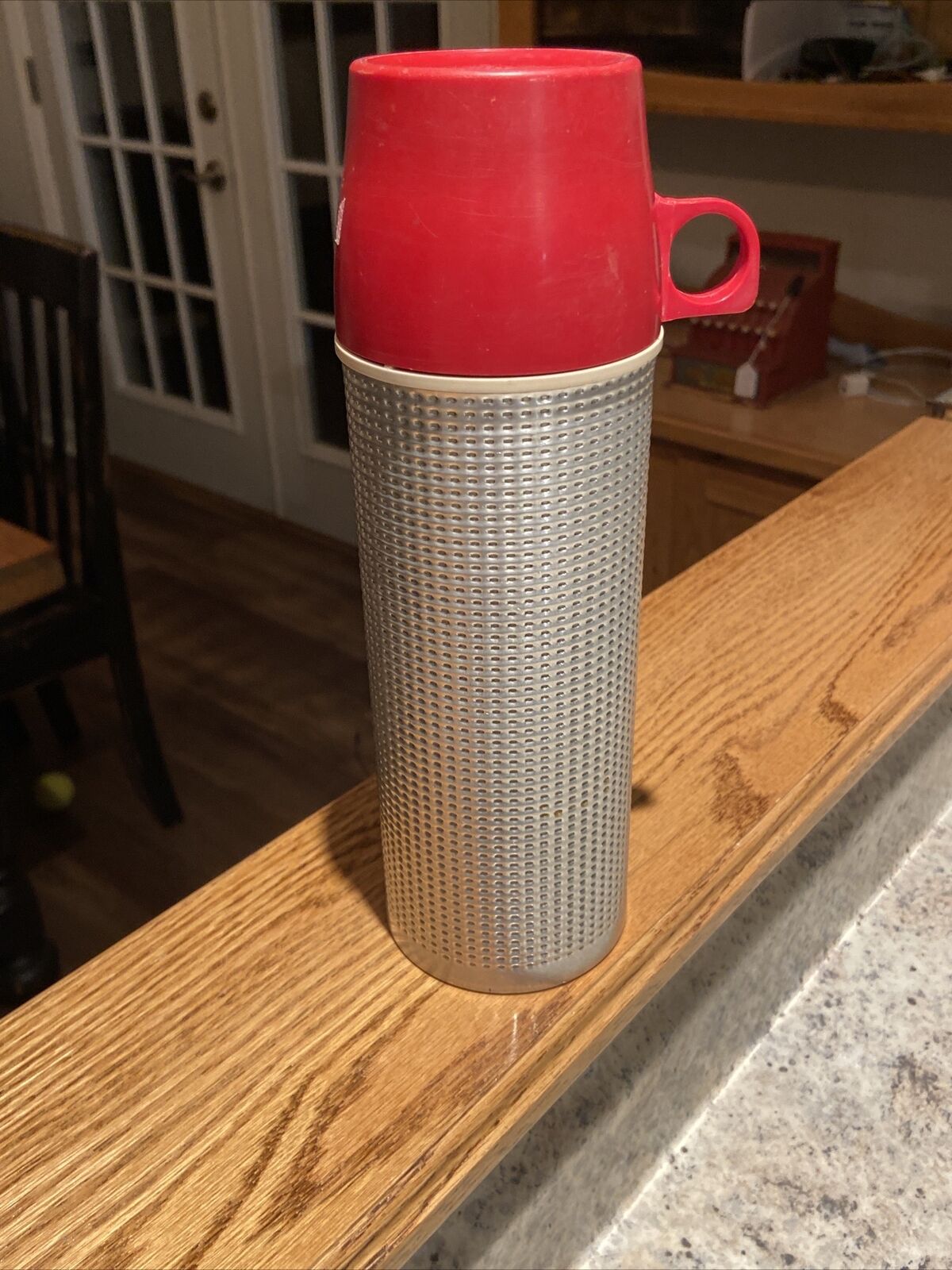 Vintage Thermos Ribbed Aluminum Stamped Norwich Conneticut Made In The USA VTG