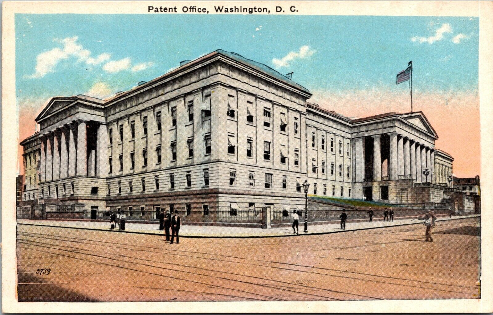 Patent Office Washington DC White Border Postcard 