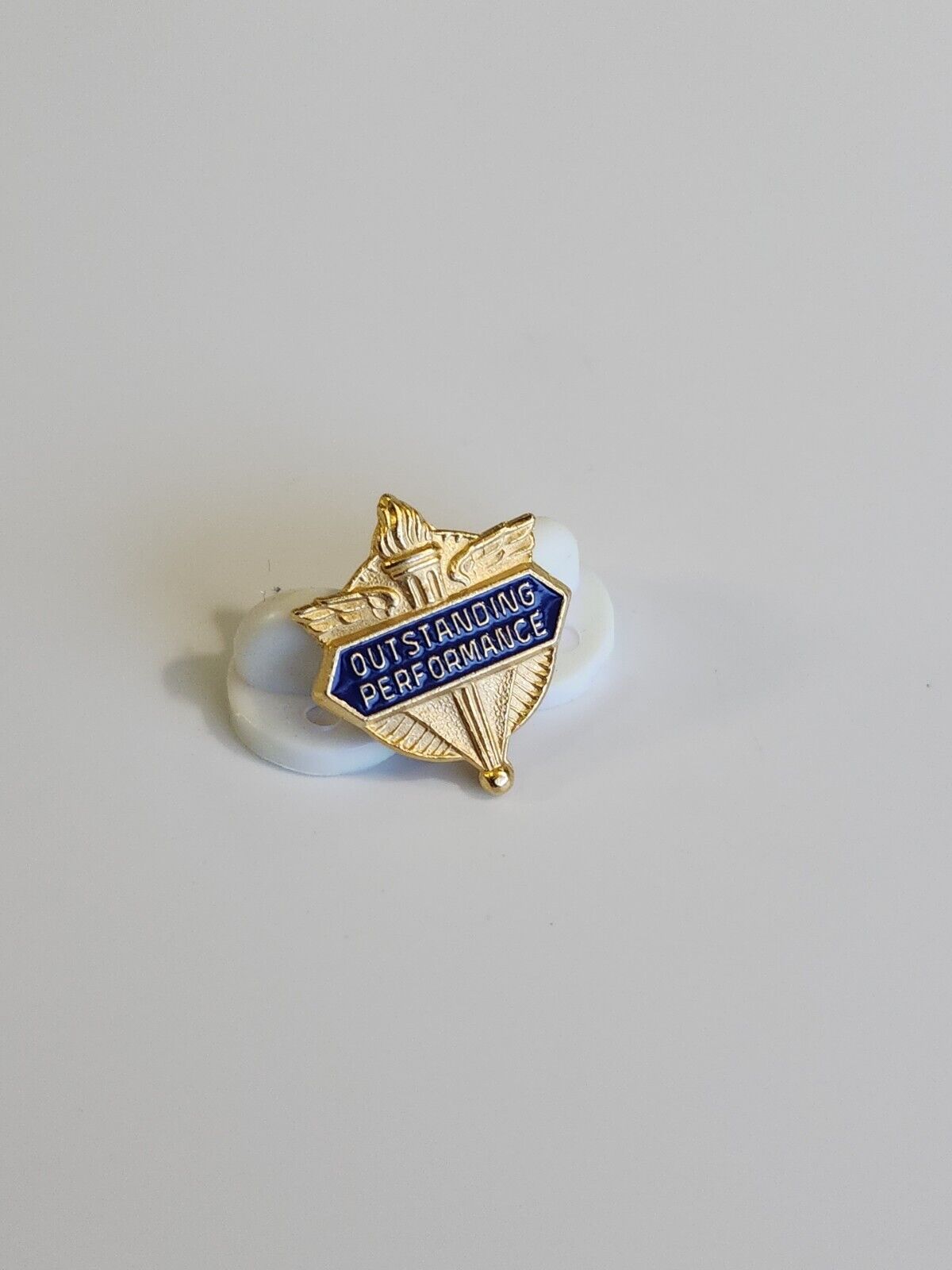 Outstanding Performance Recognition Award Lapel Pin Small Blue & Gold Color