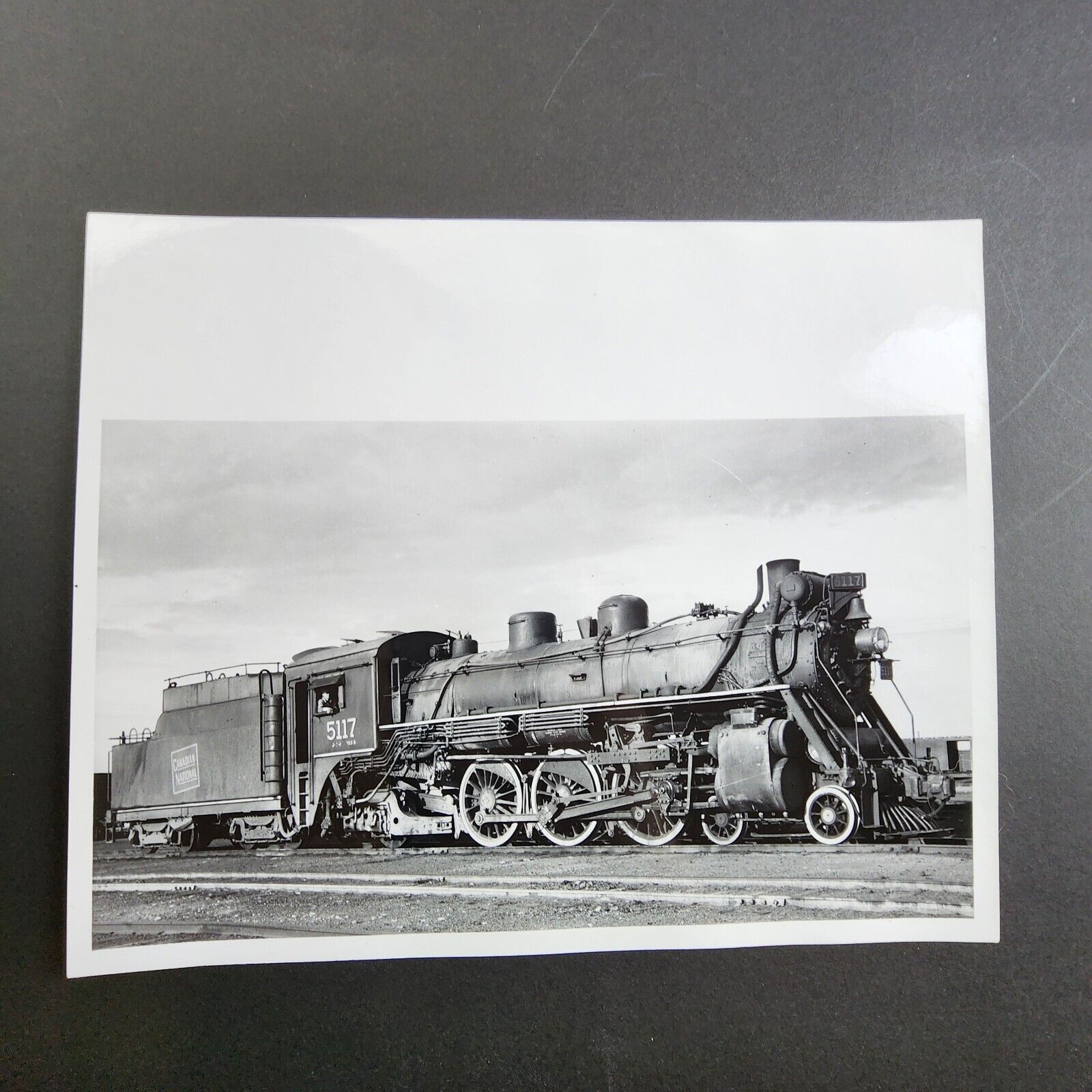 Vintage 8x10 Steam Locomotive Photo CNR#5117 4-6-2, Saskatoon Saskatchewan 1955