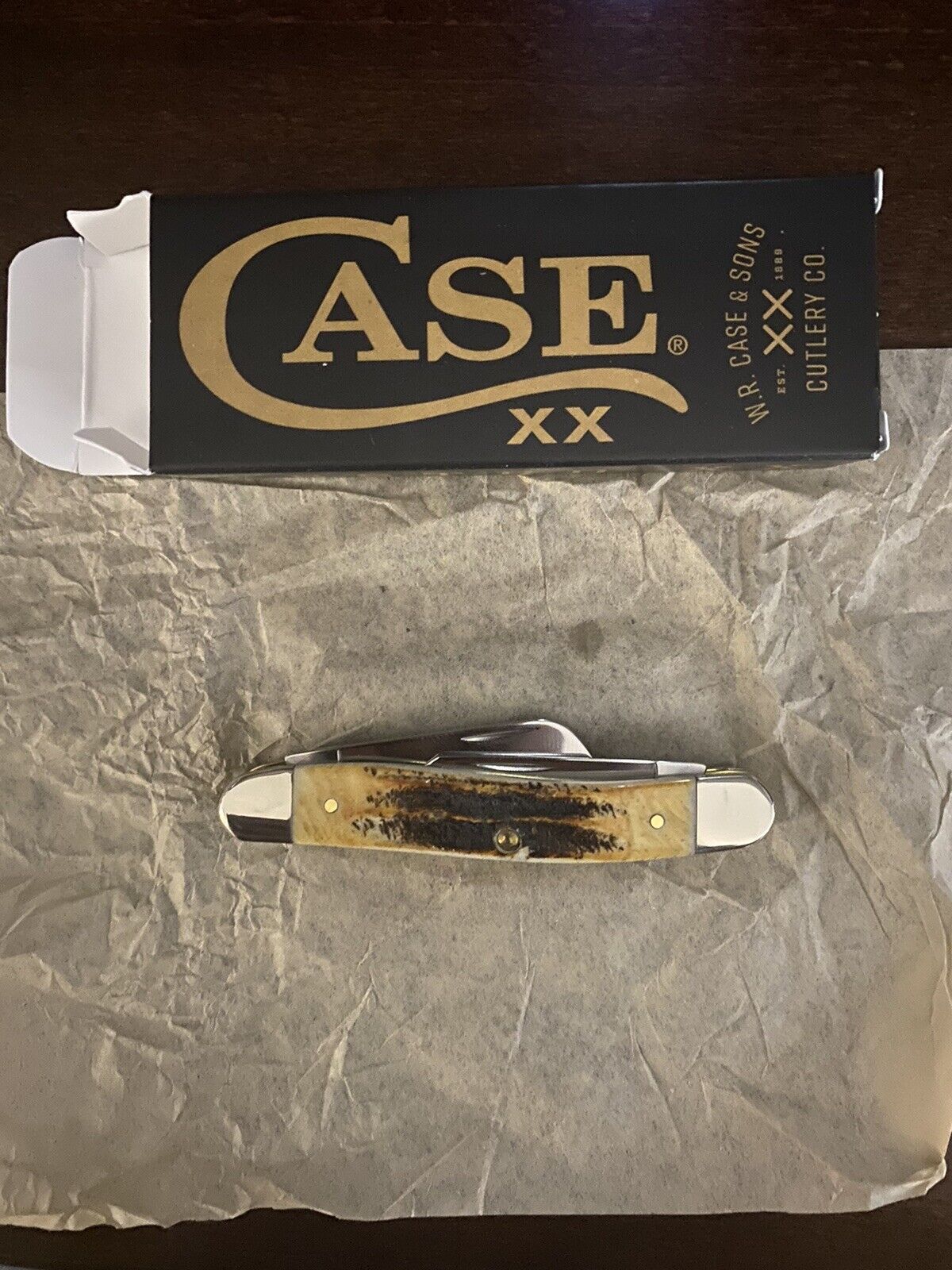 Case xx Medium Stockman Knife 6.5 Bone Stag Handle Stainless Pocket Knives 03578