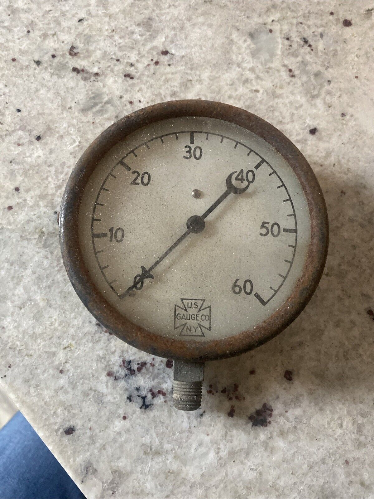 vintage pressure gauge 0-60 US Gauge Co NY
