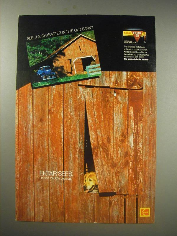 1990 Kodak Ektar 25 Film Ad - See the character in this old barn?