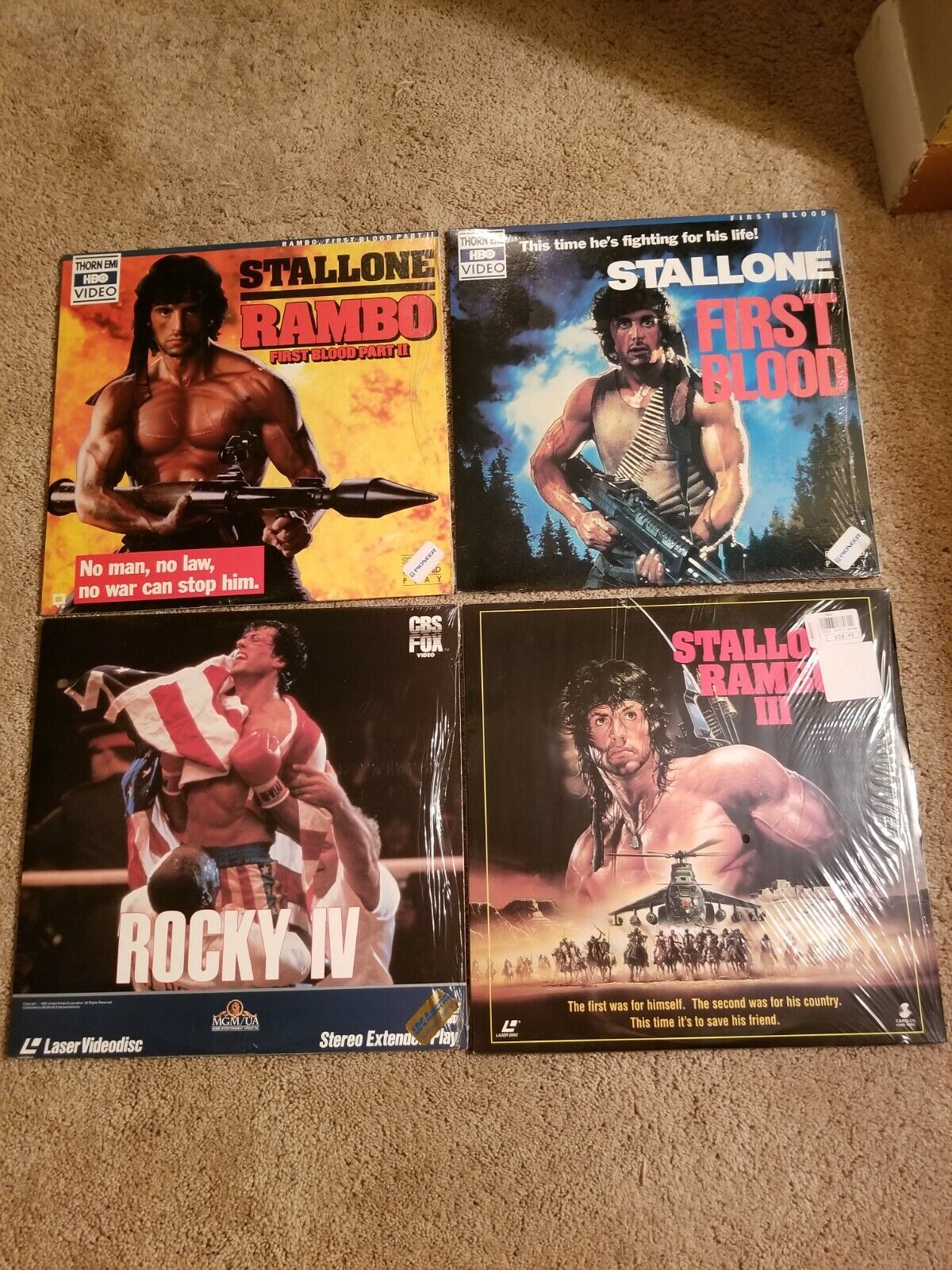 Rambo III First Blood  I II Rocky IV 4 Laserdisc Extended Play