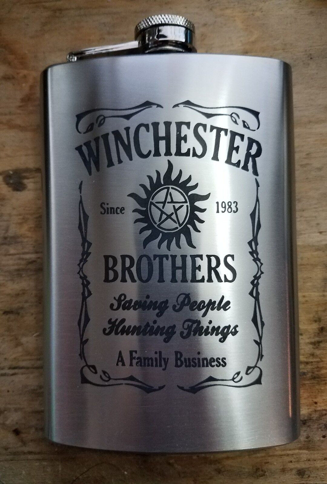 supernatural winchester bros. 8oz flask