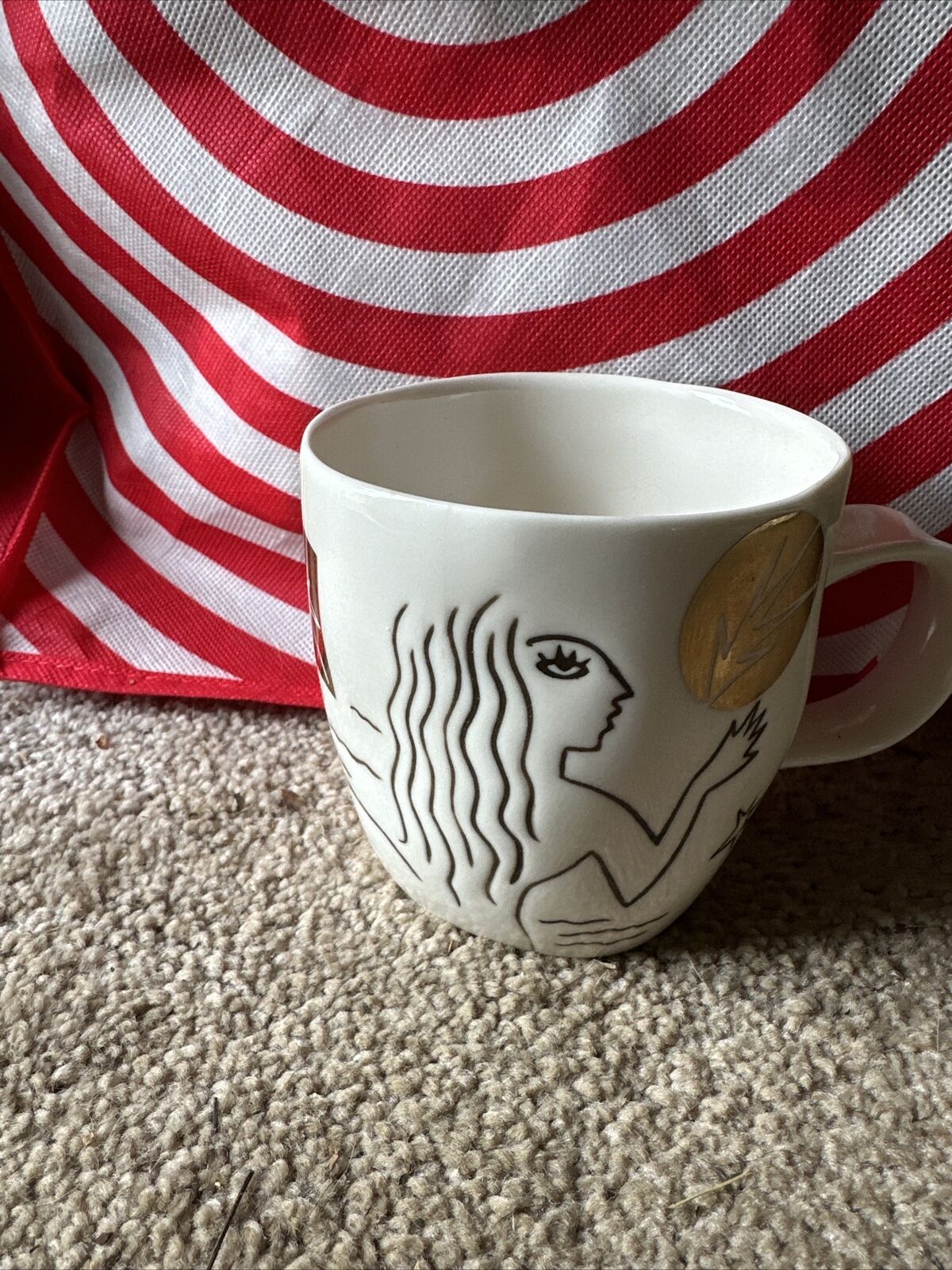 STARBUCKS Coffee Company GOLD ETCHED MERMAID Mug 