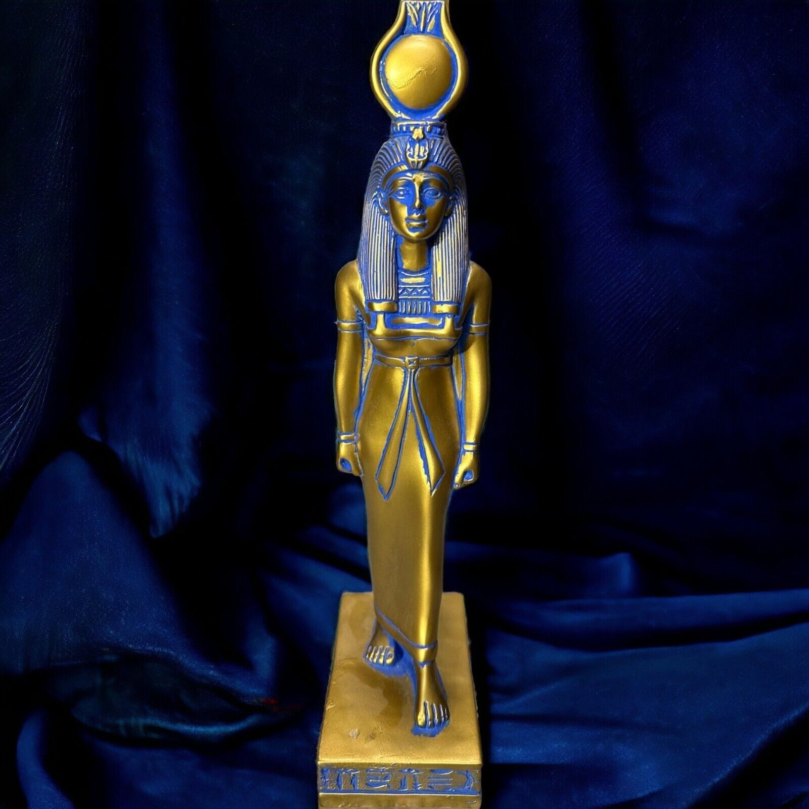 Rare Egyptian Antique: Golden Statue of Goddess Hathor - Symbol of Love BC