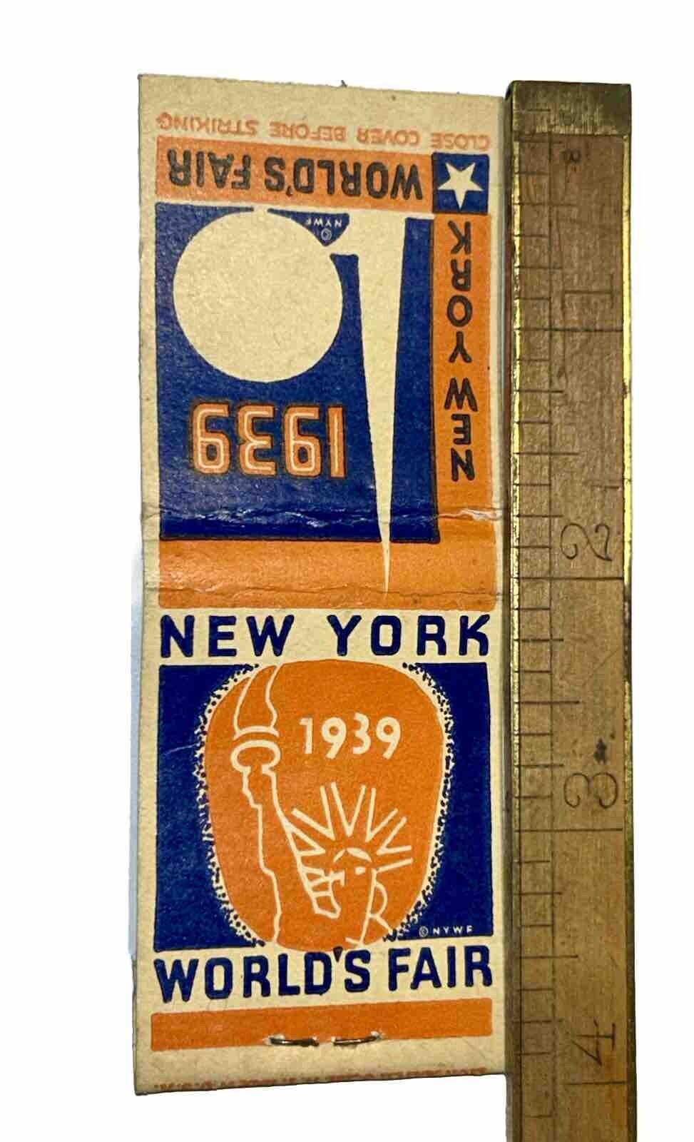 Rare 1939 New York World's Fair State of Liberty Advertising Matchbook Original 