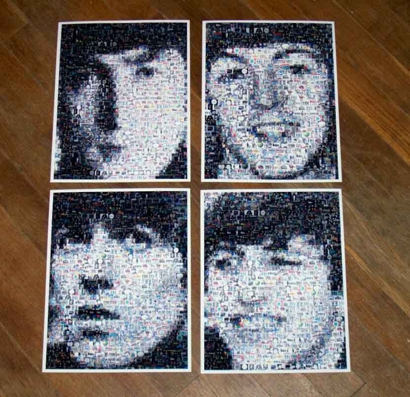Amazing RARE 1964 set The Beatles John Paul George Ringo face photo Montages