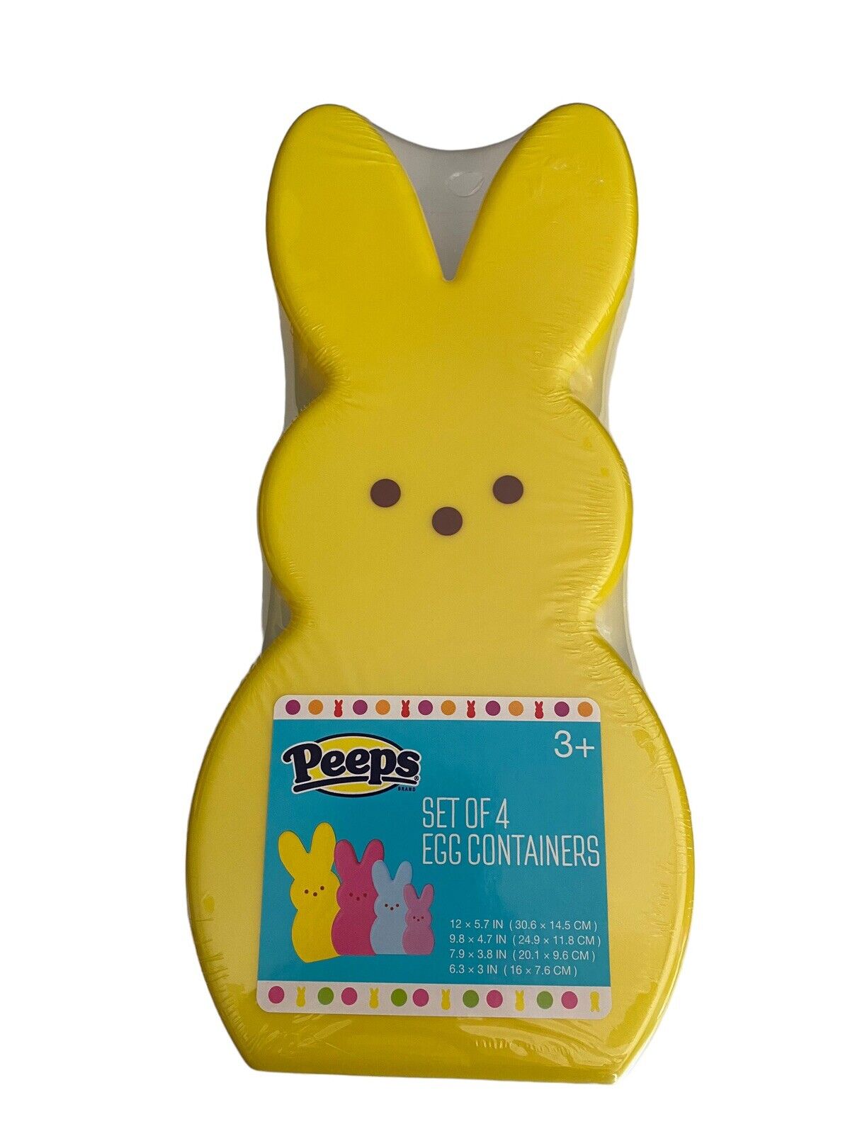 PEEPS Yellow Bunny Egg Containers Set of 4 Easter Holiday Home Decor