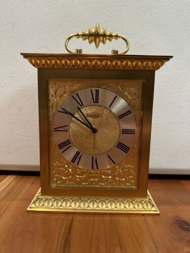 Vintage Angelus Wind Up Desk Nightstand Clock With Alarm Brass Swiss 1182