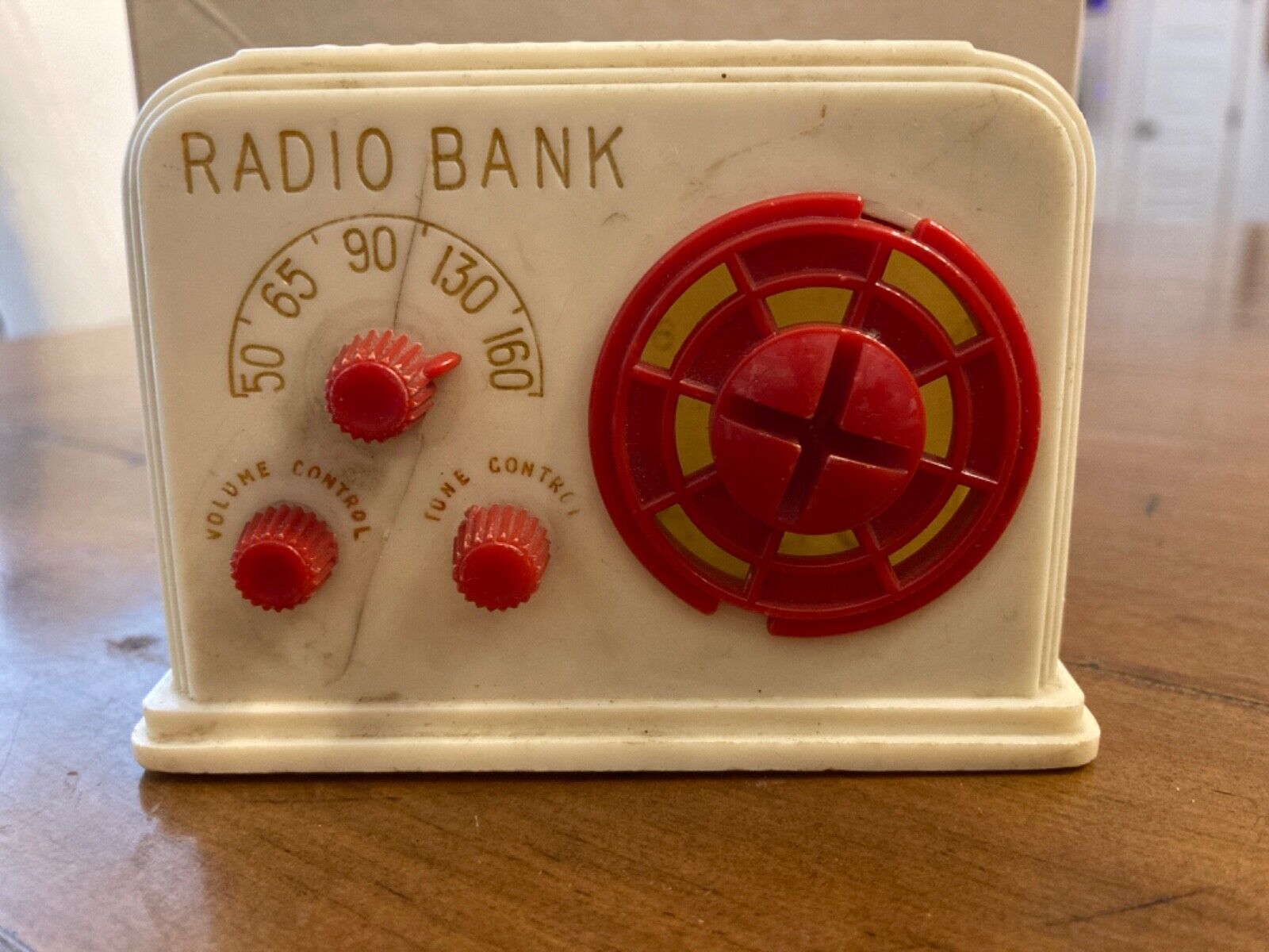 1950s Vintage Ideal Radio Piggy Bank USA White Plastic