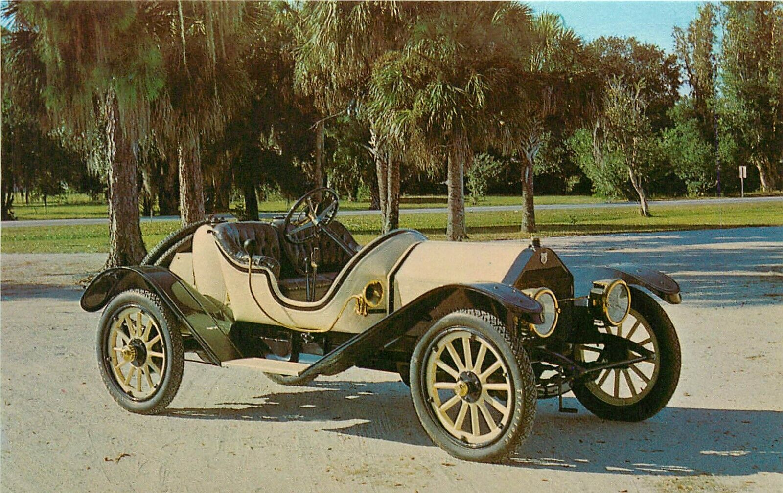 1911 Staver Special Carriage Antique Car Music Yesterday Sarasota FL Postcard