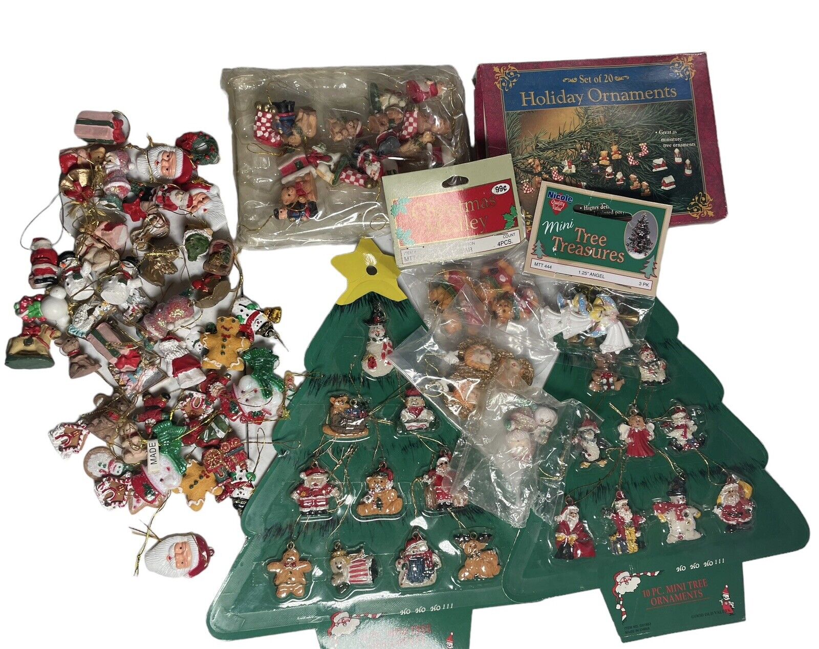 Vintage Christmas Ornaments Miniature Resin Lot of 120 Dollhouse Crafts Decorate
