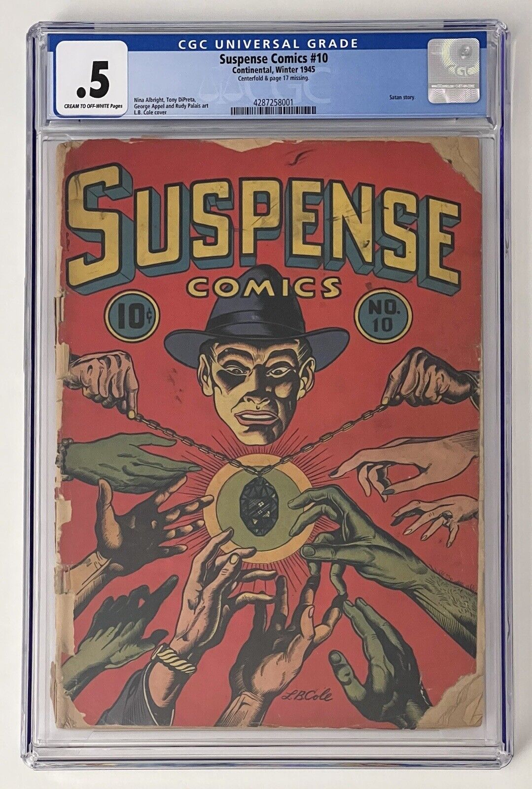 Suspense Comics #10 (1945) CGC 0.5 - L.B. Cole Cover