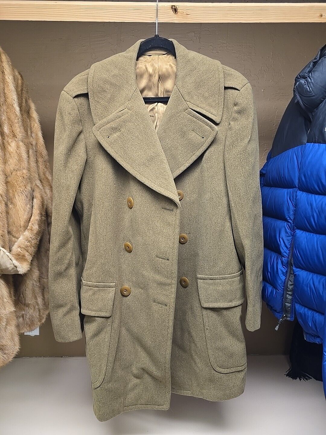 US WW2 Regulation Army Officer\'s Wool Doeskin Short Overcoat, Beautiful 1942