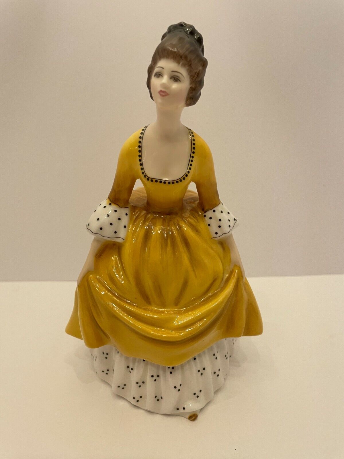 Royal Doulton Bone China Figurine Coralie Yellow Gown 1963 HN2307 England 