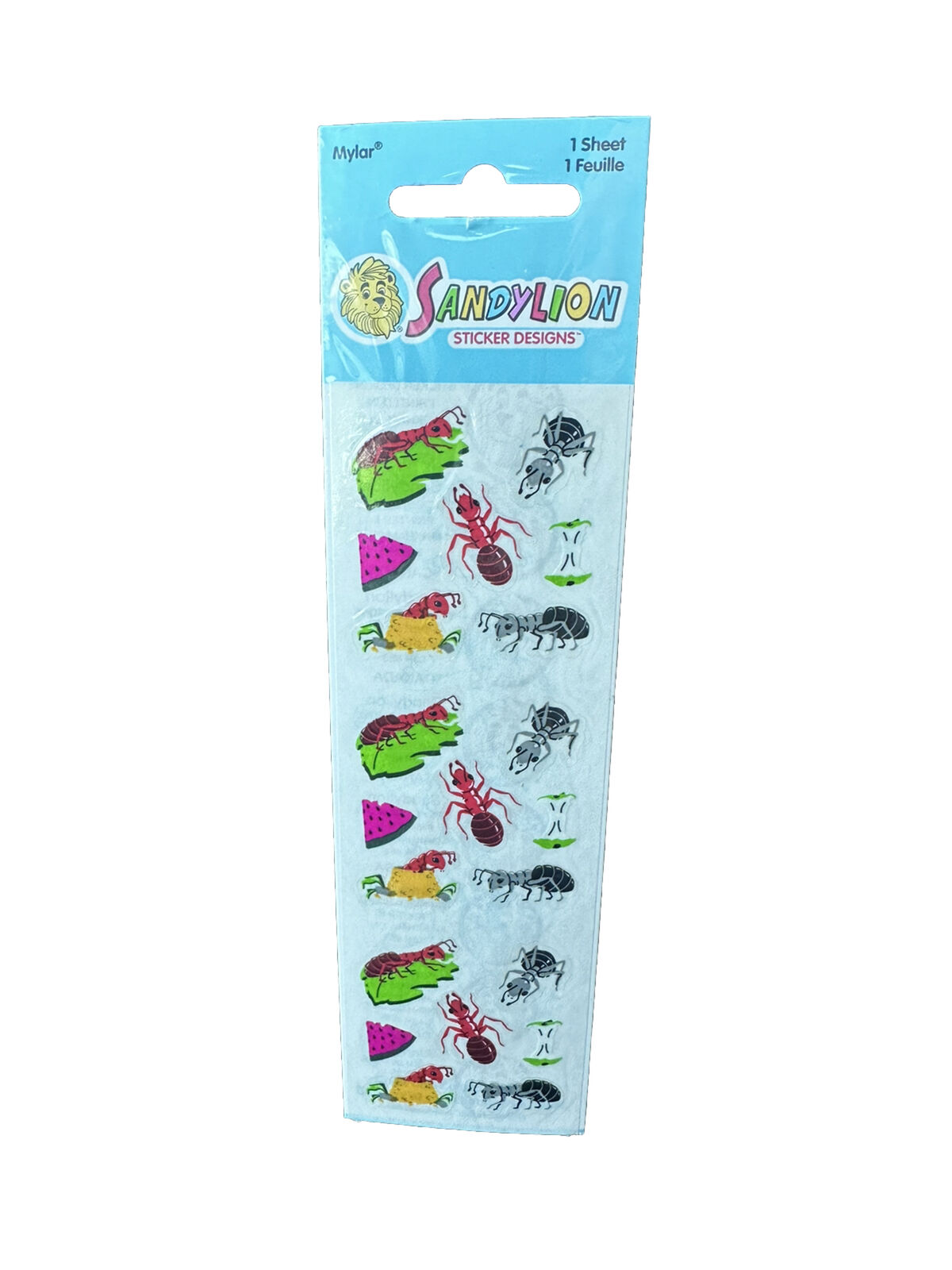 Vintage Sandylion Mylar Insects Ants Picnic Watermelon Stickers NIP