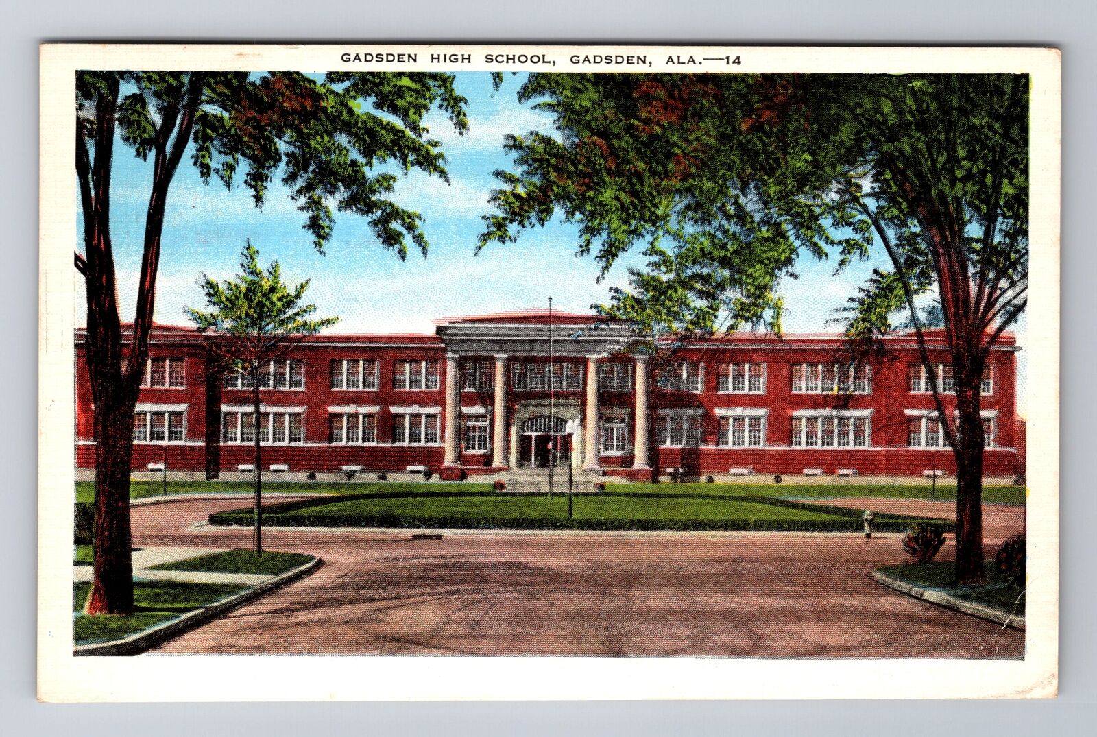Gadsden AL-Alabama, Gadsden High School, Antique Vintage c1946 Souvenir Postcard
