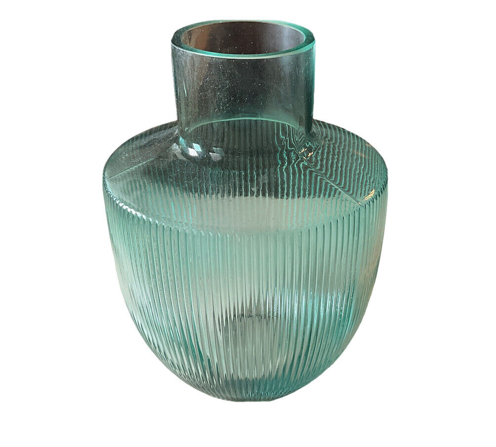 green glass art deco vase