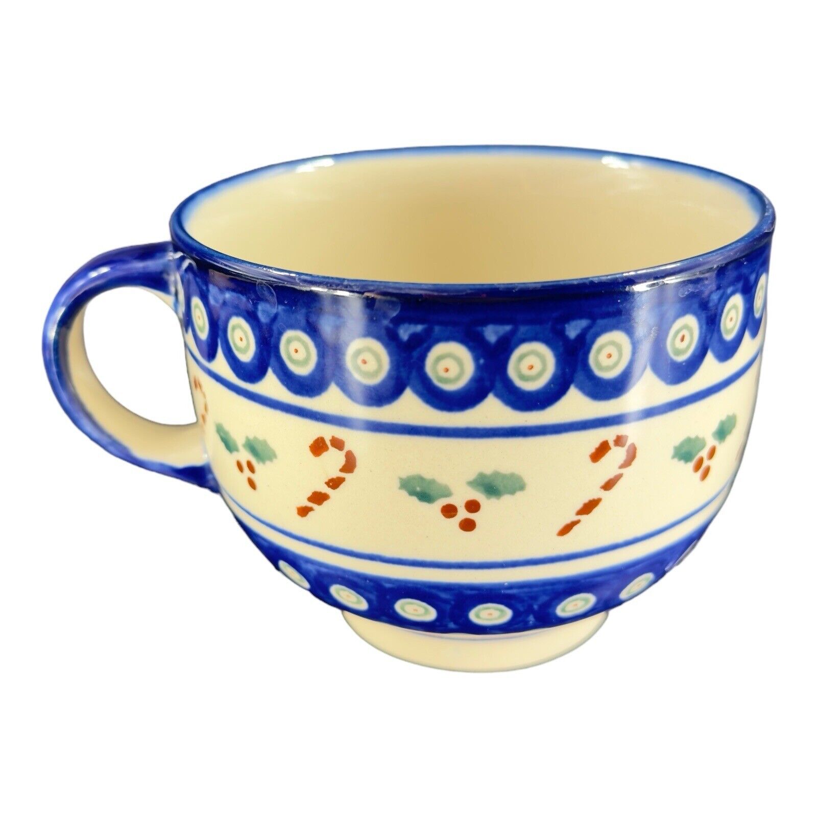 Boleslawiec Polish Pottery Hand Made Hand Painted Large Coffee Mug Cup Christmas