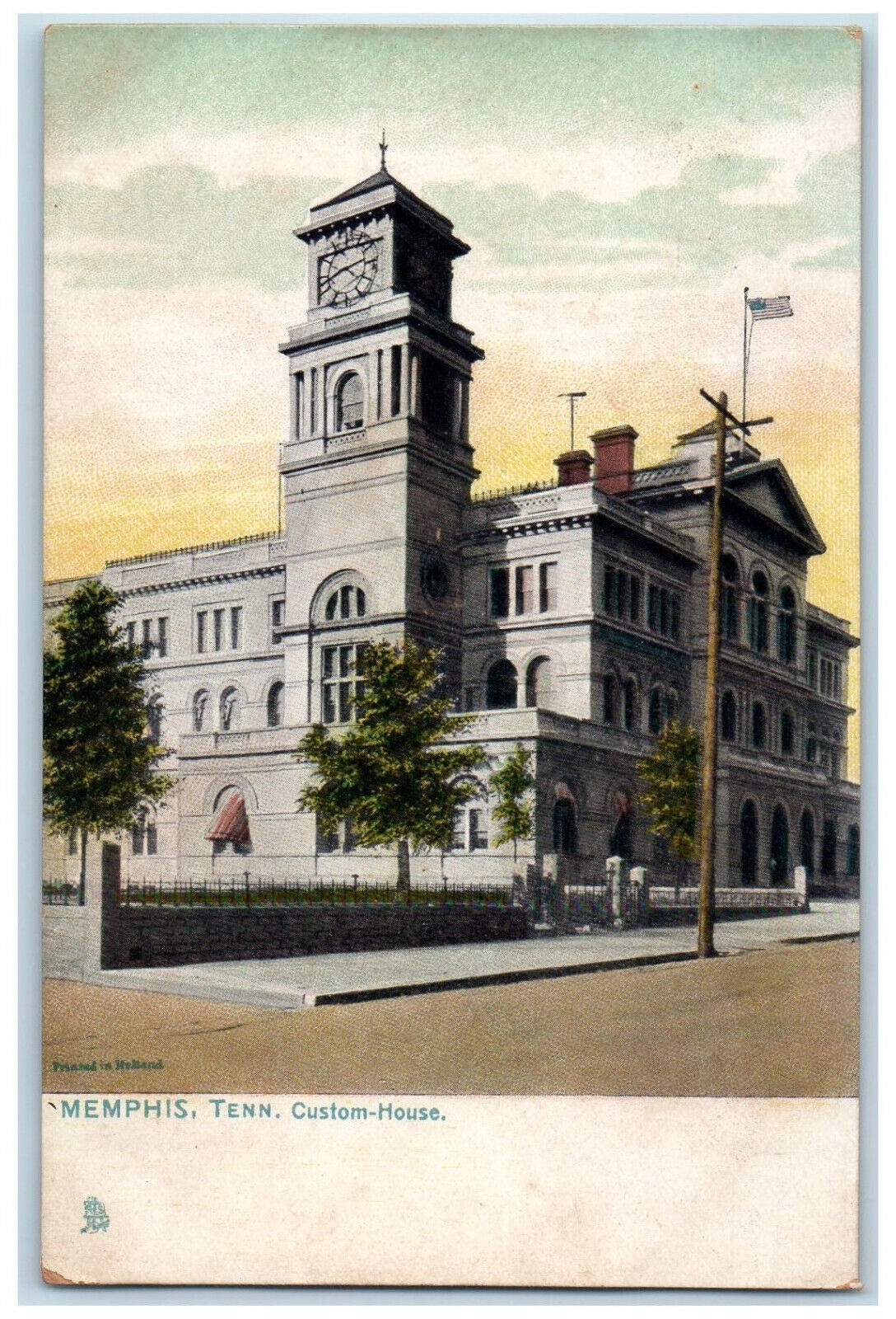 U.S Custom-house Building Memphis Tennessee TN Tuck's Antique Unposted Postcard