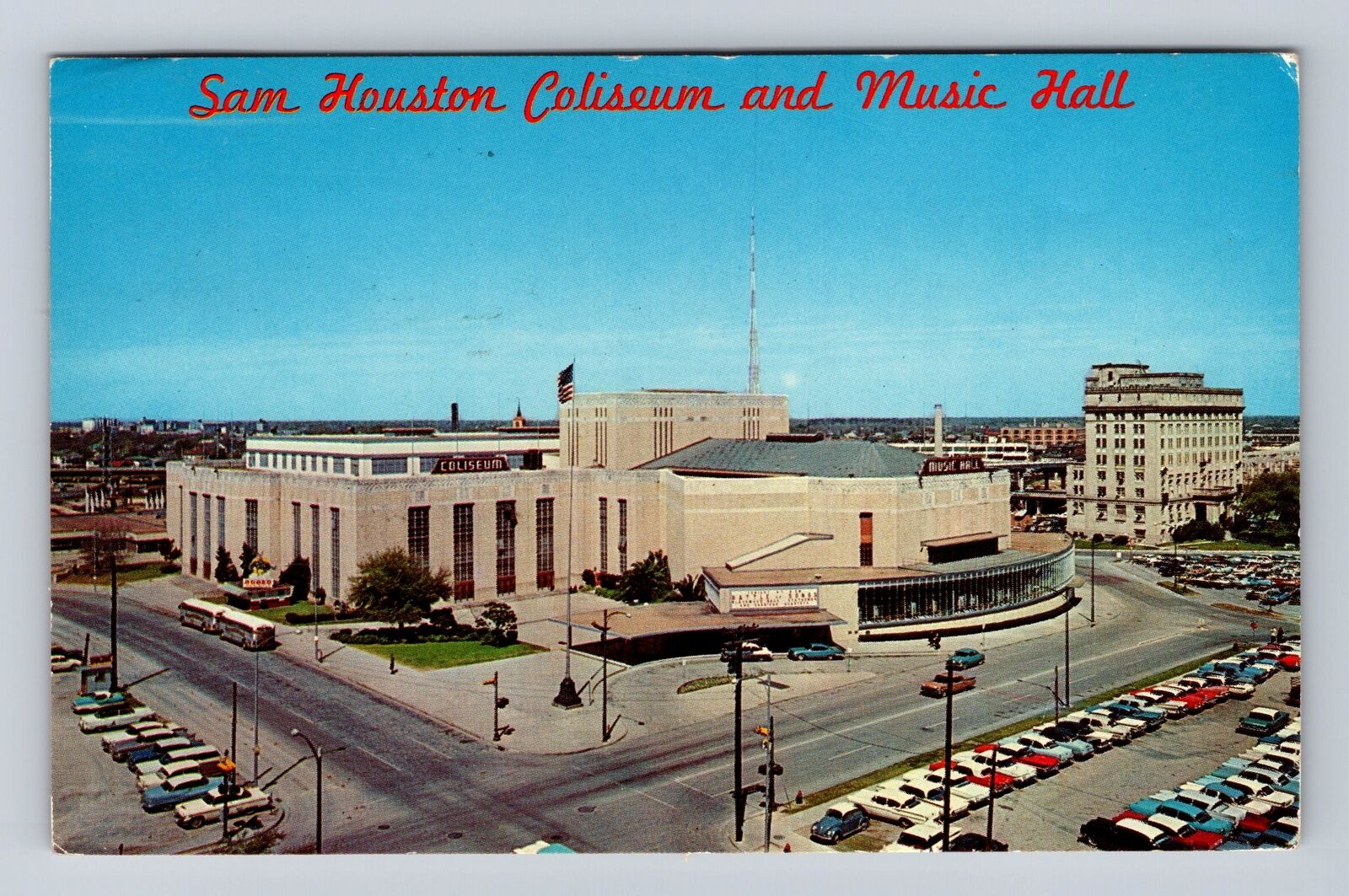 Houston TX- Texas, Sam Houston Coliseum, Antique, Vintage c1961 Postcard