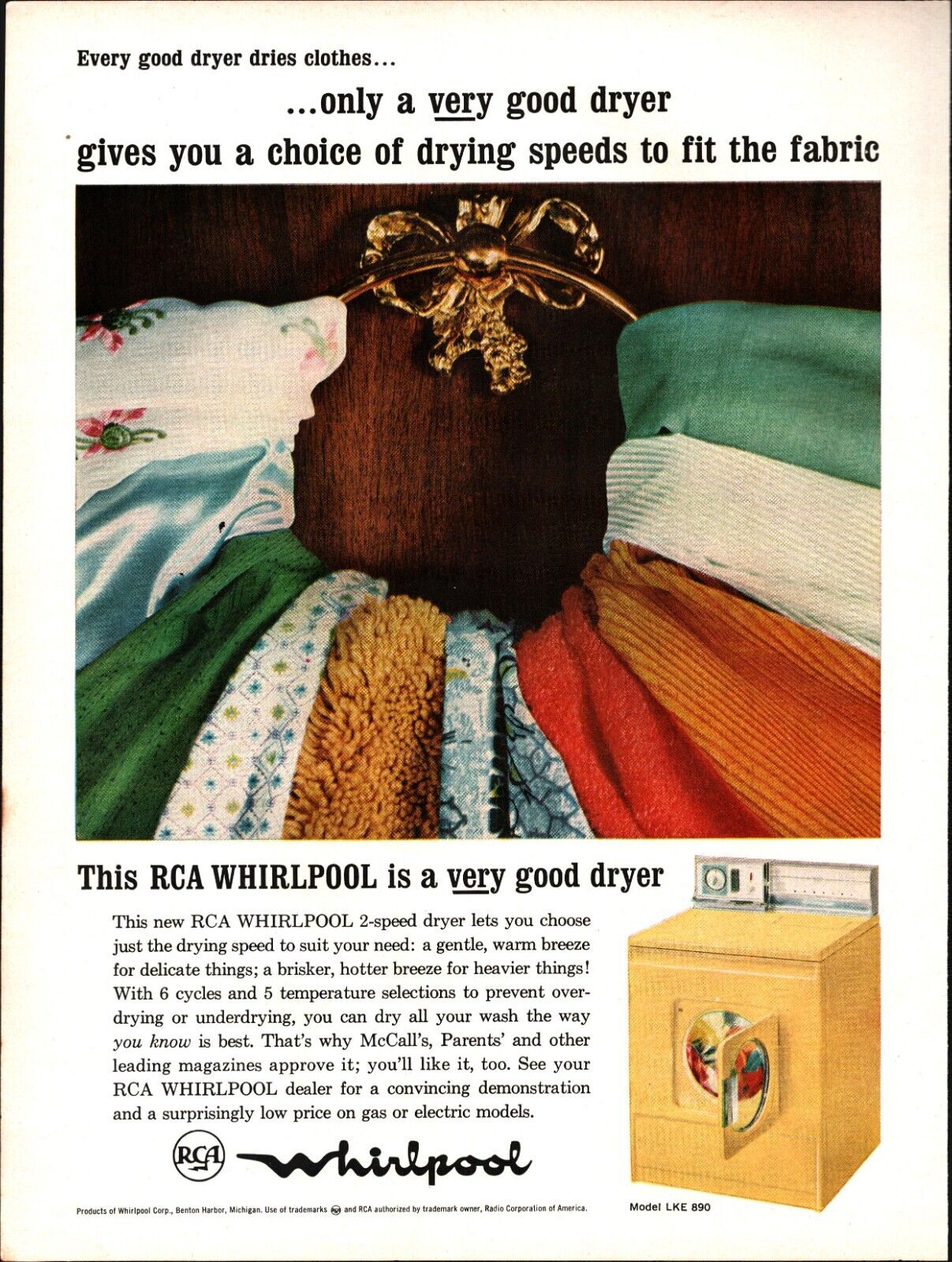 1963 RCA whirlpool yellow dryer ad nostalgic vintage c6