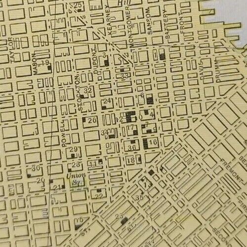 Vintage 1887 SAN FRANCISCO CALIFORNIA Map 11