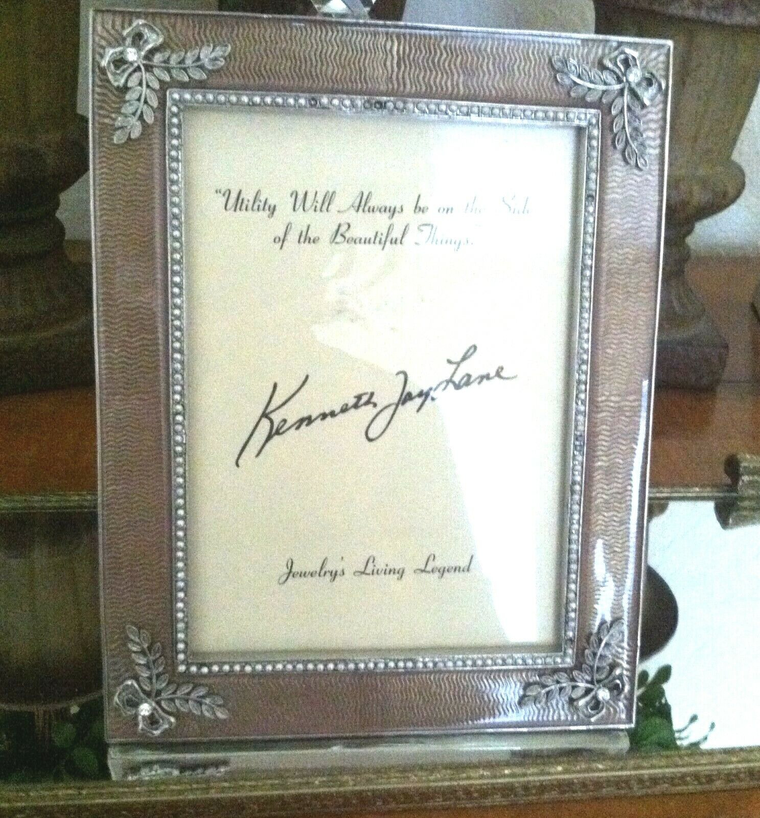 Kenneth J Lane Picture Frame with Signed Insert