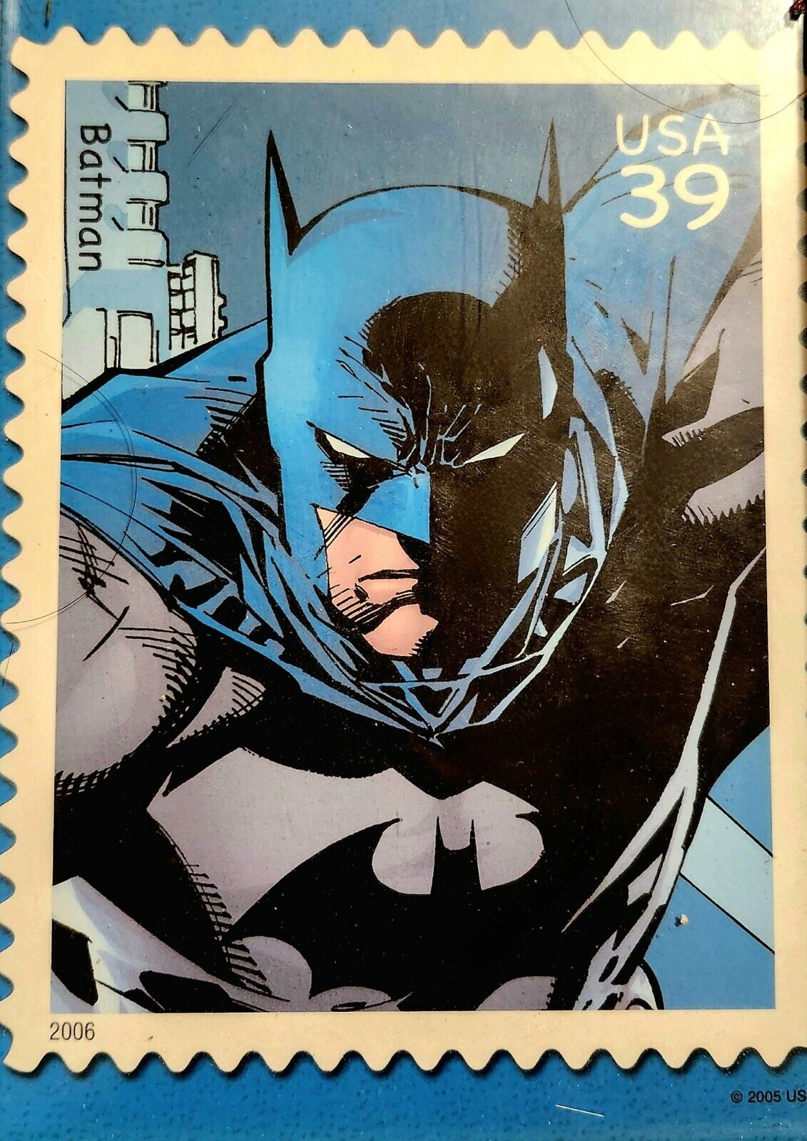 Retro DC Comics Superhero Collectible Stamp Art (Batman, Superman, Aquaman ..)