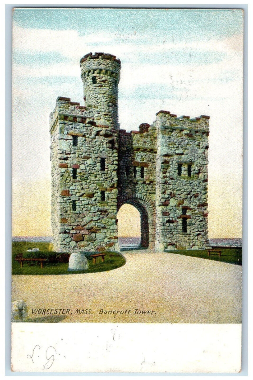 1907 View Of Bancroft Tower Worcester Massachusetts MA Antique Posted Postcard