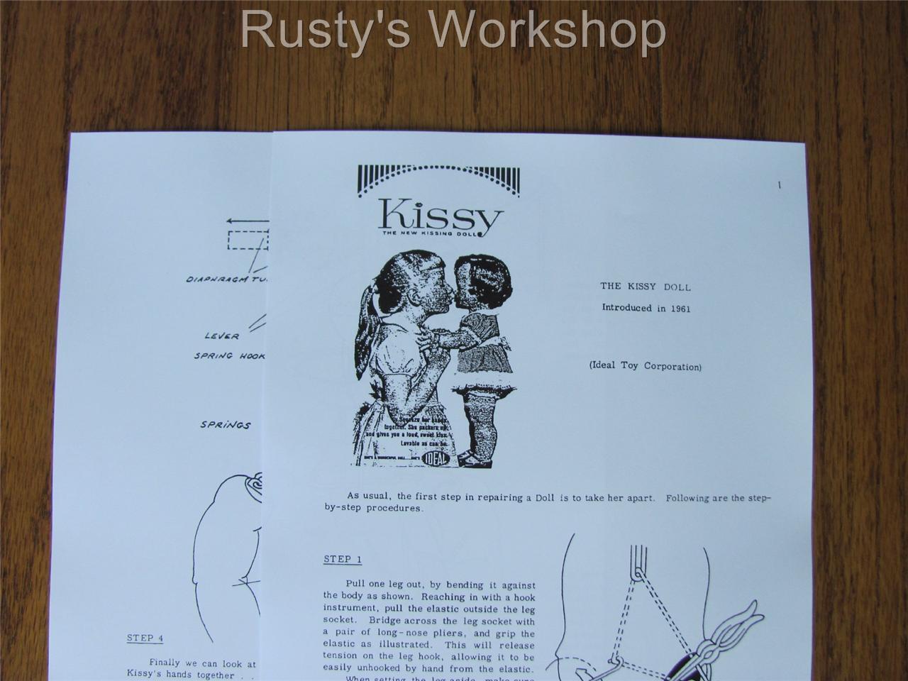 1960\'s Ideal KISSY doll Repair INSTRUCTIONS (Reproduction)