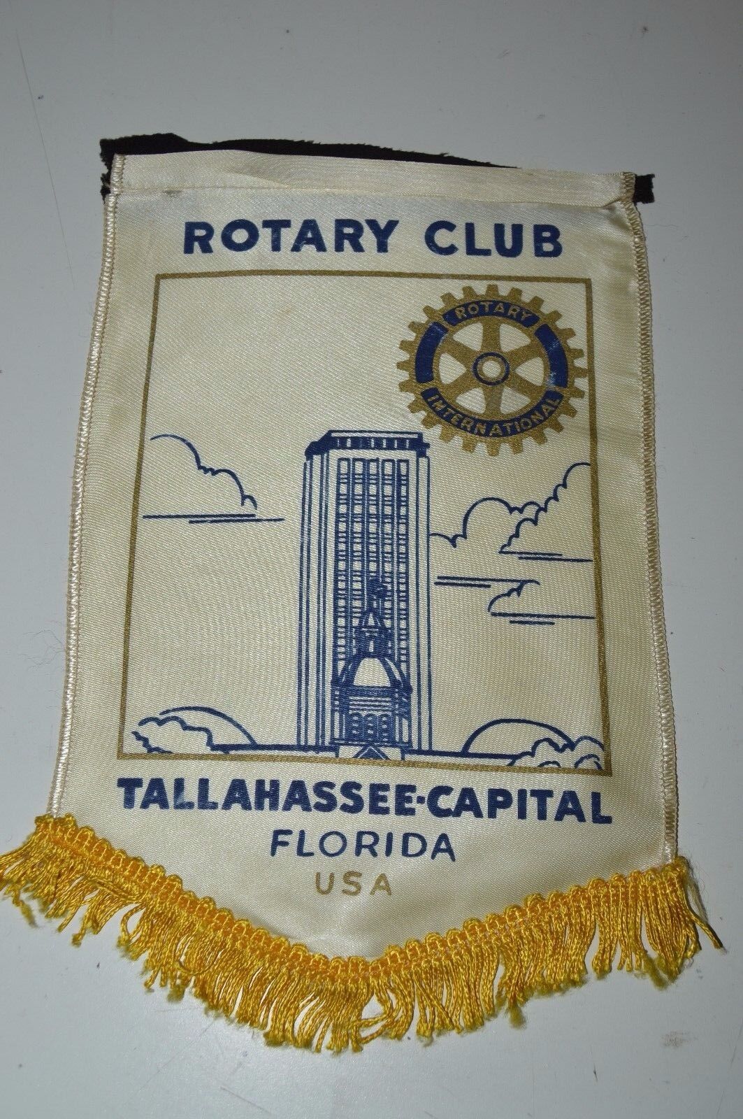 Vintage TALLAHASSEE-Capital Florida Rotary Club International Flag Wall Banner