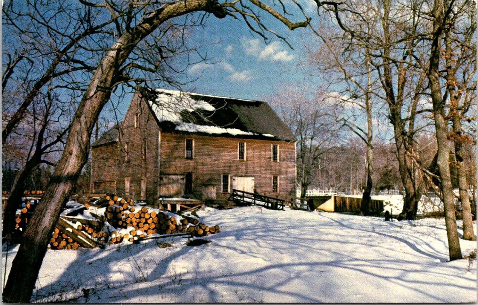 Postcard Batsto Water Power Sawmill Wharton 1882 Winter New Jersey B72