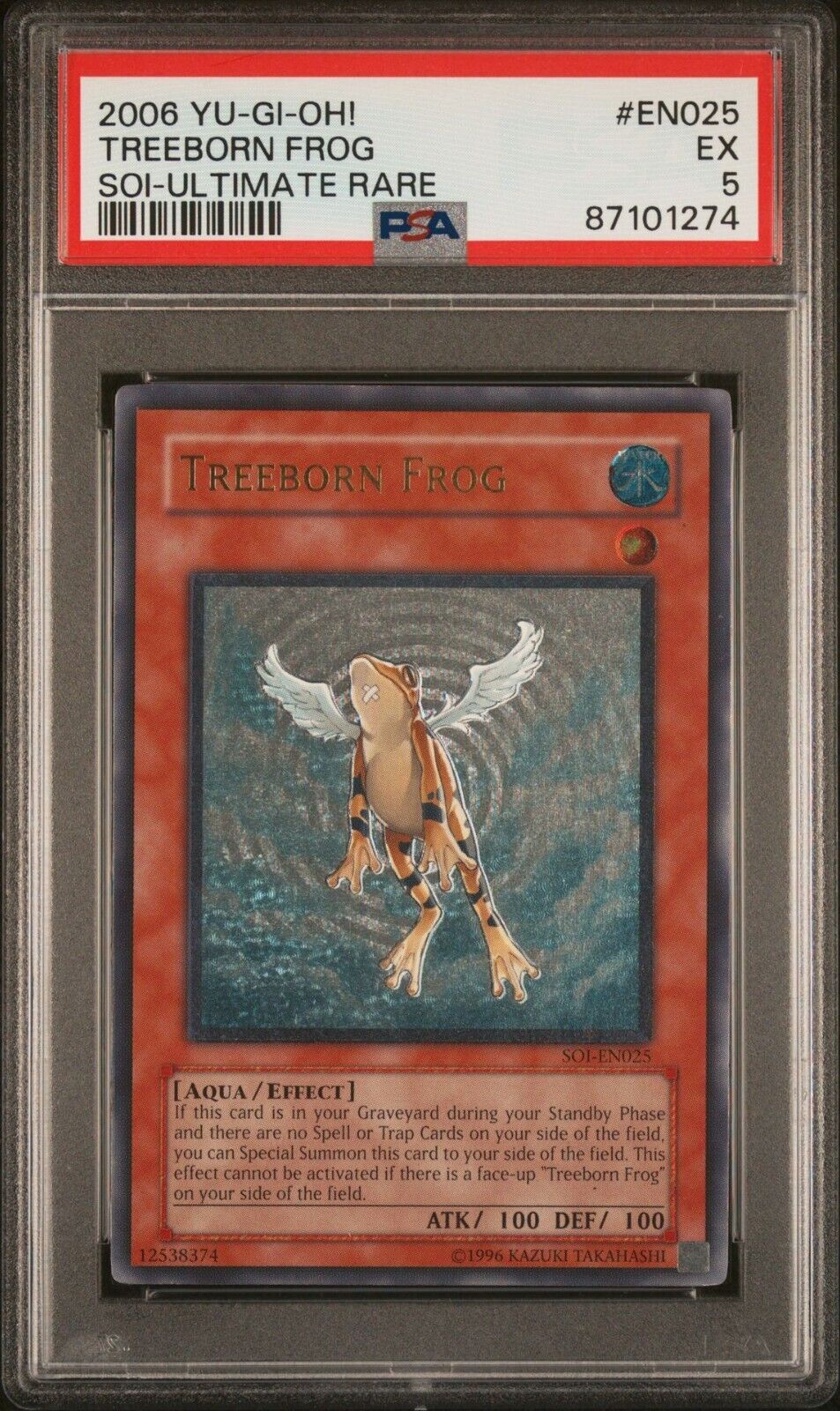 Yugioh Card Treeborn Frog Ultimate Rare Unlimited Shadow of Infinity PSA 5