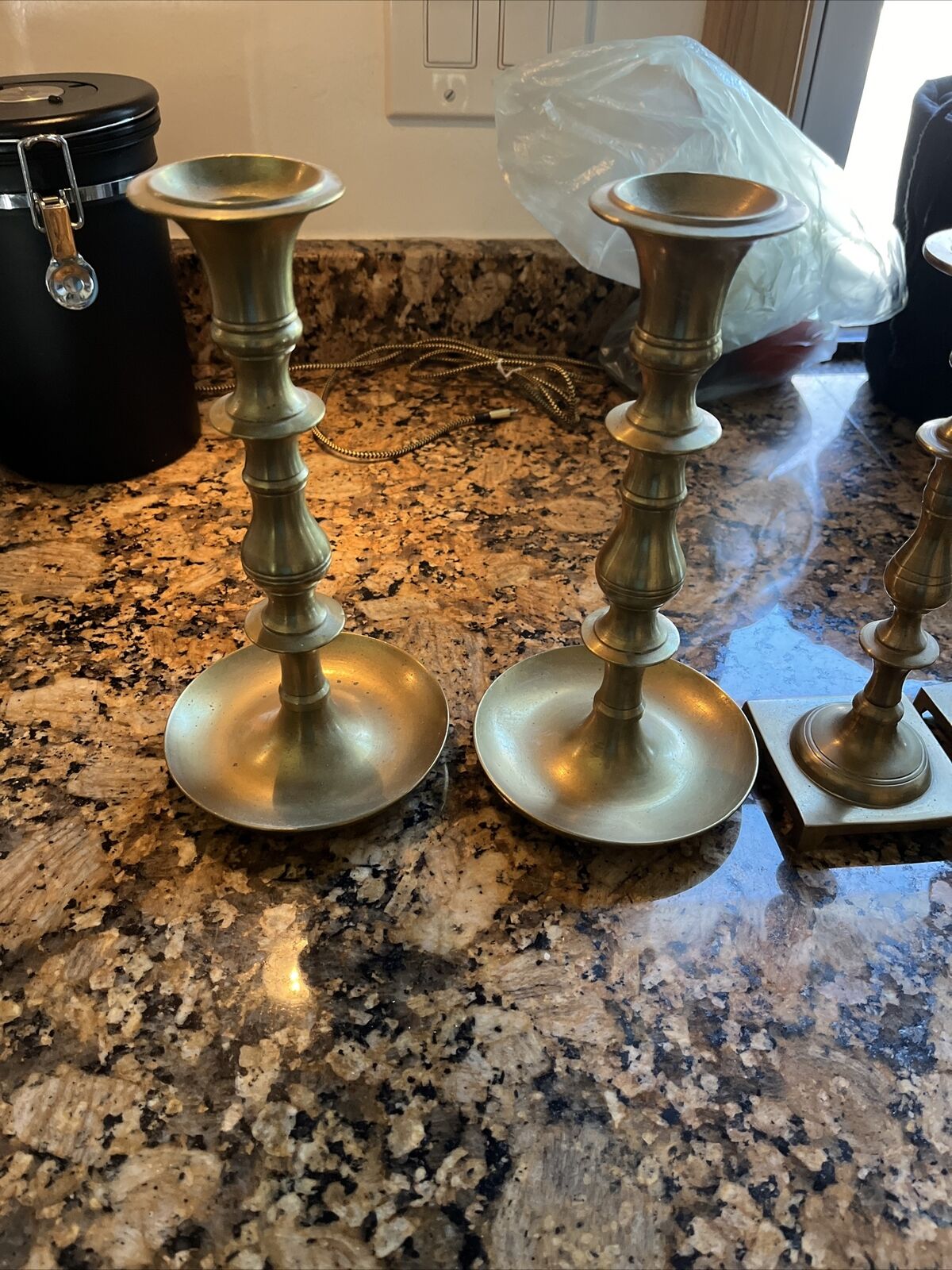 Lot Of 4 Brass Candlestick Holders 