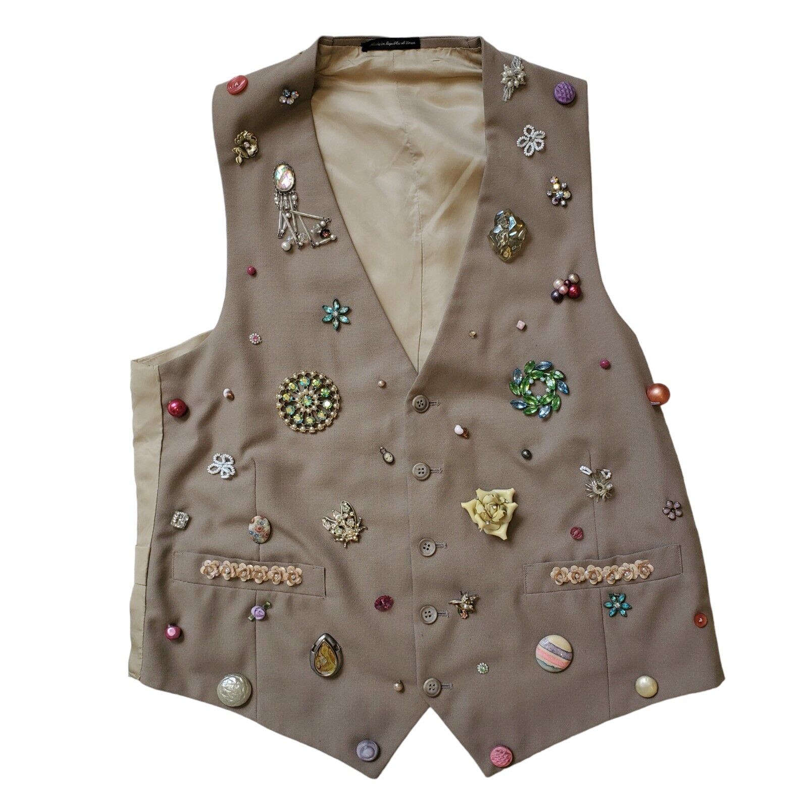 ANNETTE FUNICELLO Personal Property (Vest) With Hand Sewn Jewelry Embellishments