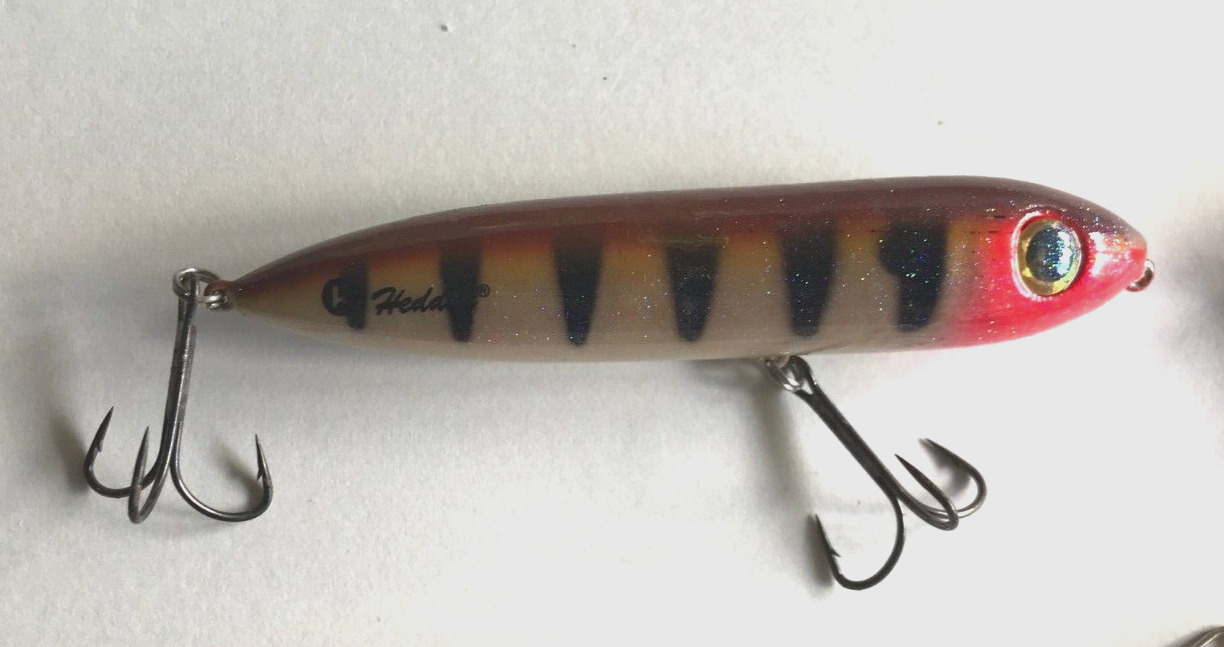LOT #12:  GOING FISHING:  WITH A NICE HEDDON KNOCKER SPOOK LURE FOR PIKE OR BASS