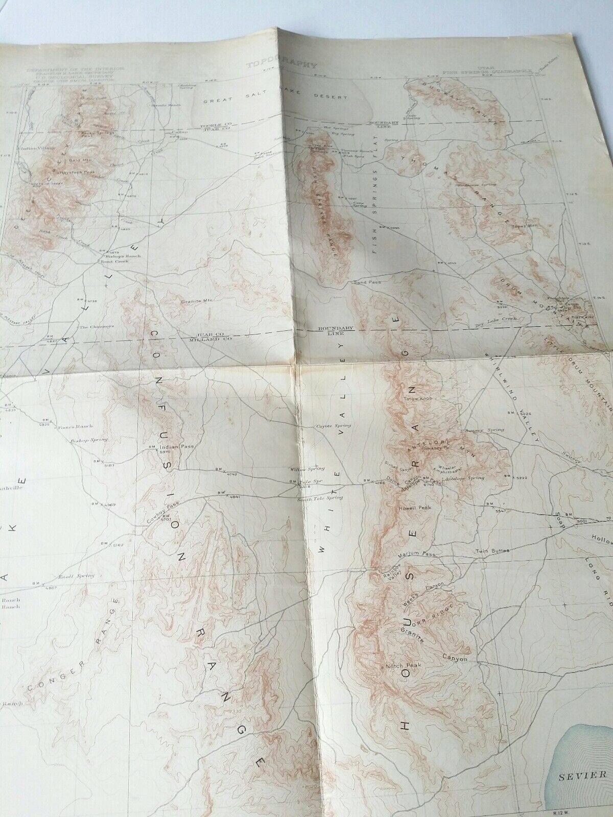 1 Utah ~1908 U.S. Geological Survey Topography Map 