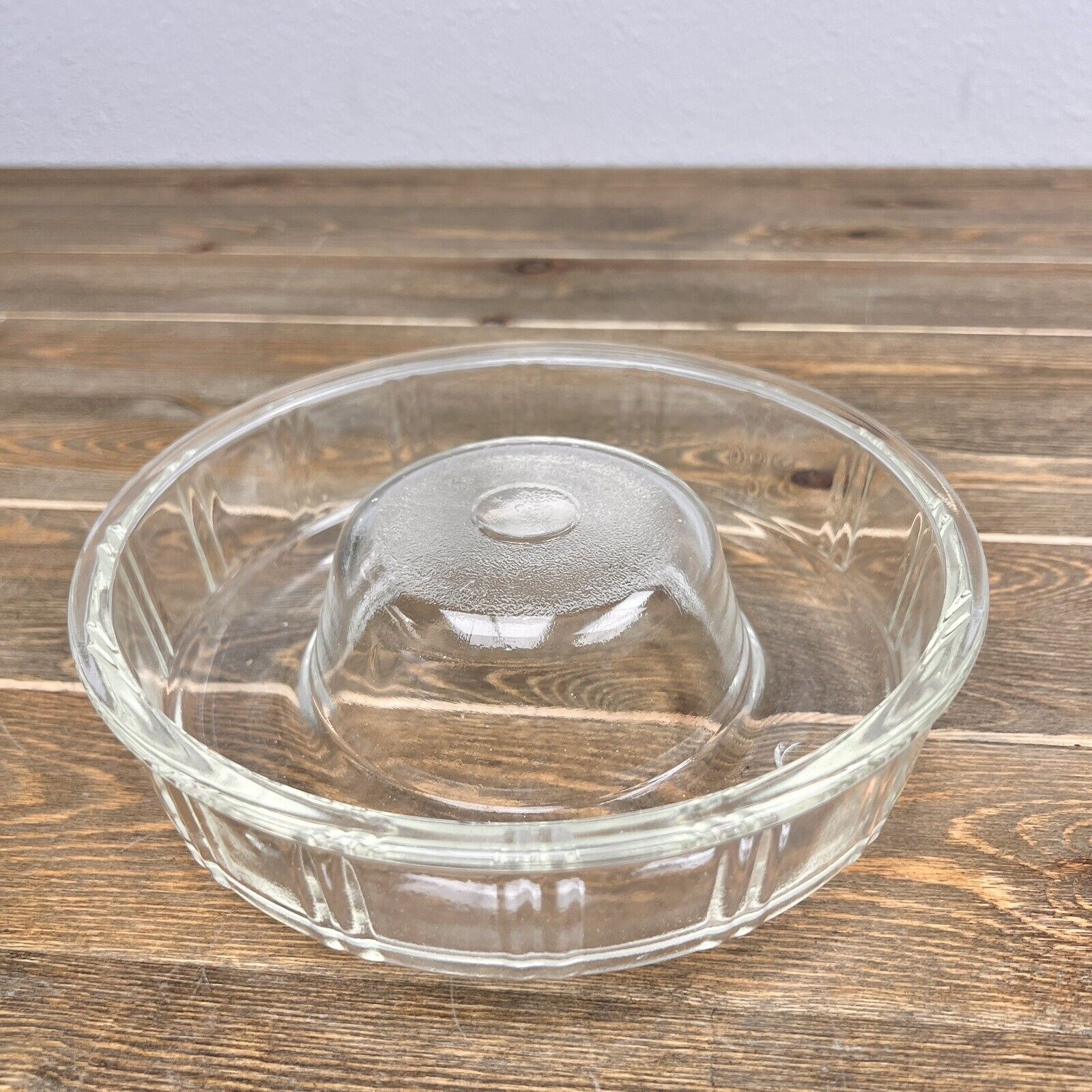 Vintage QUEEN ANNE GLASBAKE Clear Glass Bundt Cake Pan Jello Ring Mold