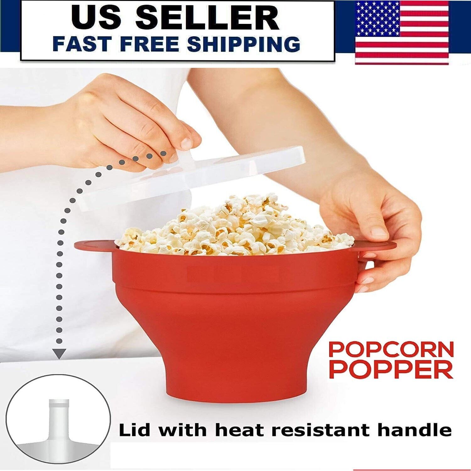 Popcorn Maker Cup Home Pop Corn Popper Machine Cooker Snack Hot Microwave Bowl